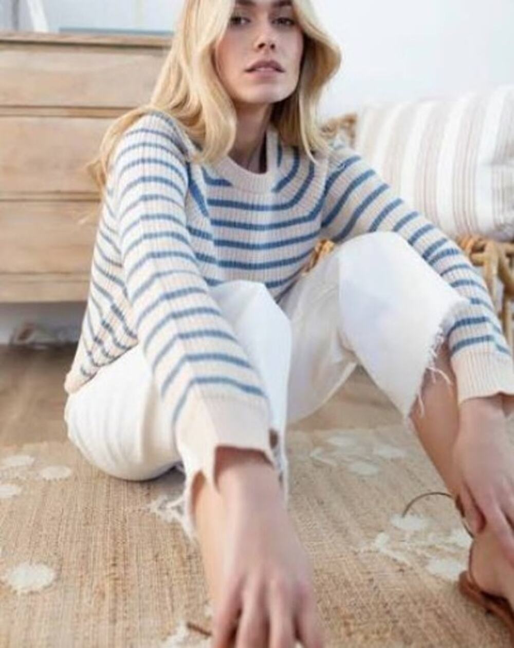 Marea Marea Striped Sweater in Blue/Ivory Women's Sz. S